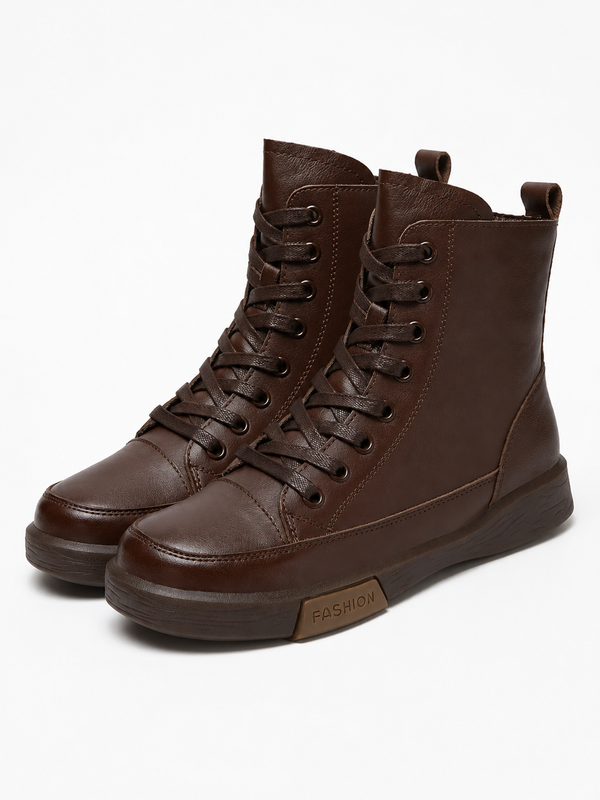 Darcy Leather Round-Toe Ankle Boots