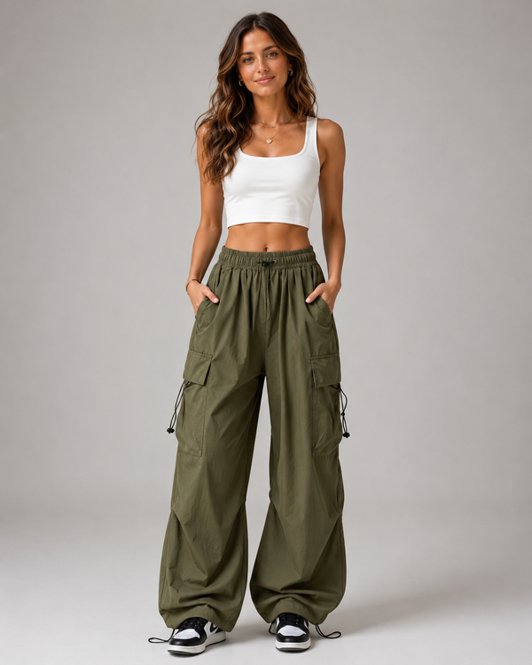 Avelina High-Waist Cargo Jogger Trousers