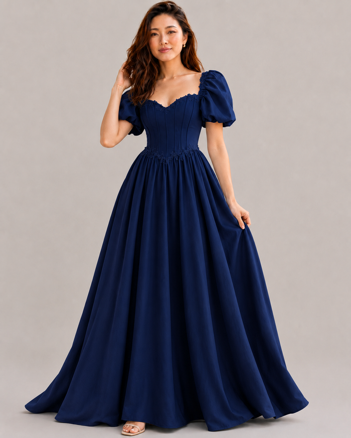 Calanthe Satin-Look Lace-Up Ball Gown