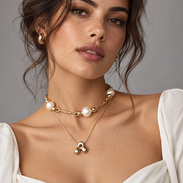 Freja Bubble-Letter Initial Necklace