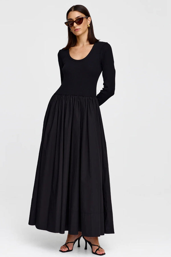 Seravelle Long-Sleeve A-Line Maxi Dress - Black - product image 1
