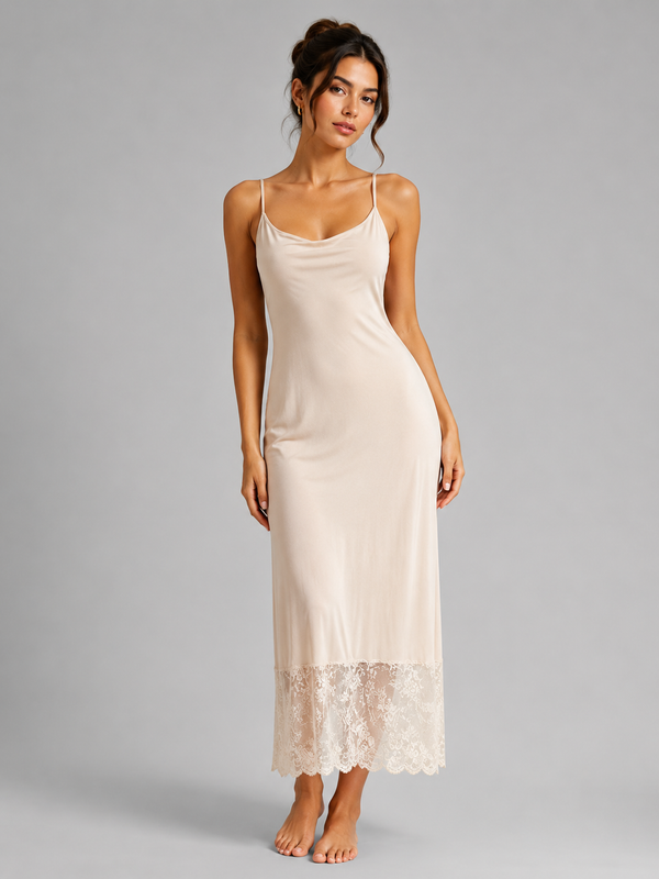 Sereelle Mulberry-Silk Lace Spaghetti-Strap Full Slip