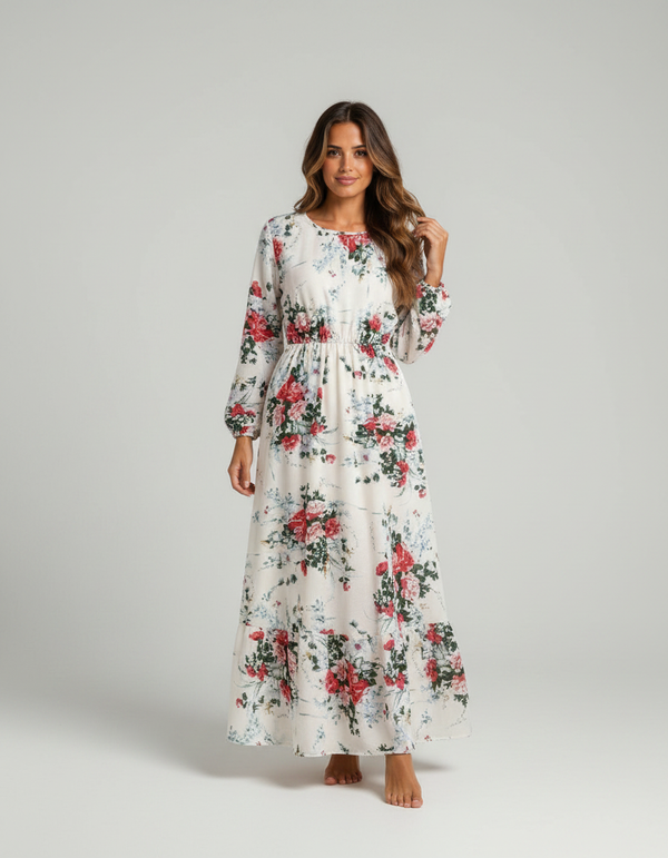 Ilona Floral Long-Sleeve Maxi Dress