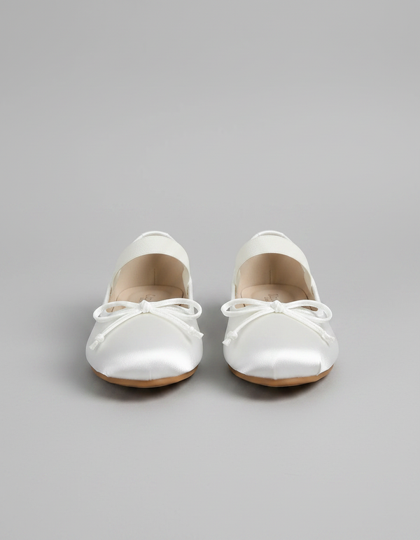 Lilouette Bow Satin-Look Mary Jane Flats