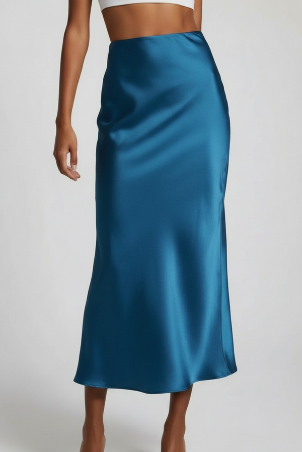 Minerva Satin-Look High-Waist Maxi Skirt