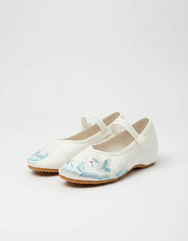 Aureia Embroidered Hemp-Sole Ballet Flats