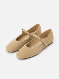 Celestia Leather Round-Toe Ballet Flats