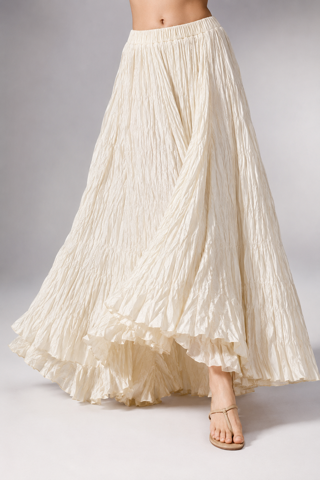 Ottavia High-Waist Pleated Maxi Skirt