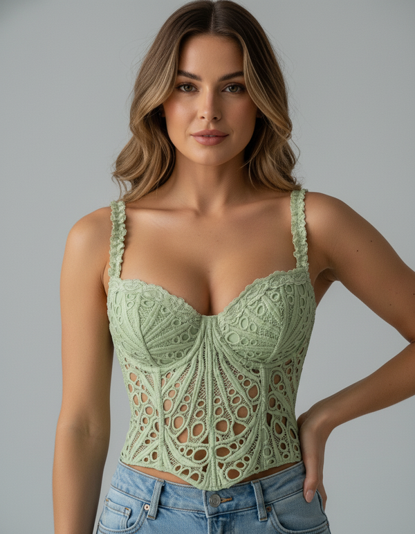 Willow Lace Corset-Style Camisole Top