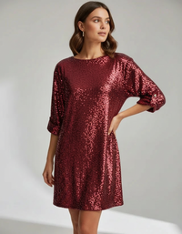 Tindra Sequin Long-Sleeve Mini Dress