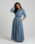 Elara Collared Shirt & Maxi Skirt Set