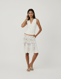 Yvette V-Neck Top & Crochet Fishtail Skirt Set