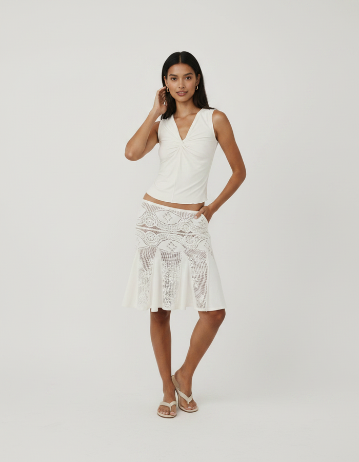 Yvette V-Neck Top & Crochet Fishtail Skirt Set