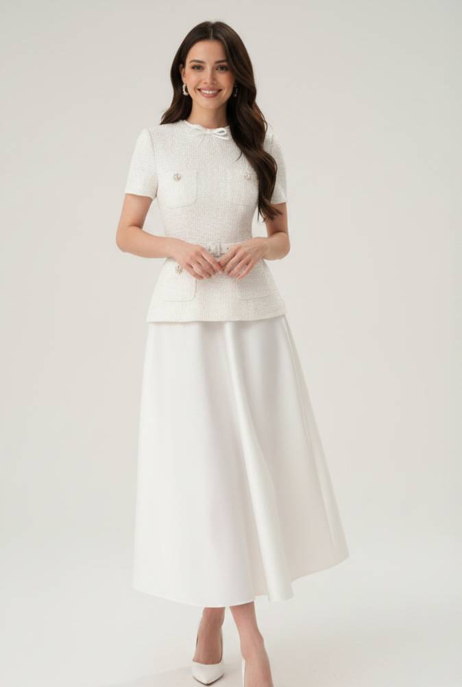 Nola Tweed Peter Pan Collar Midi Dress