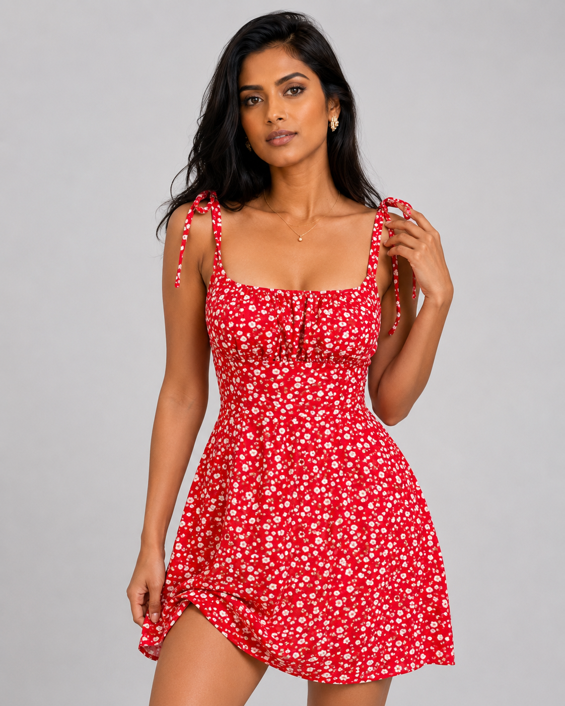 Reina Floral Spaghetti-Strap Mini Dress