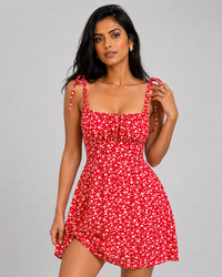 Reina Floral Spaghetti-Strap Mini Dress