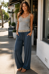 Hazel Lace-Trim V-Neck Camisole Top