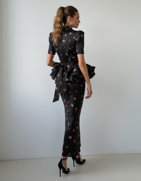 Valencia Floral Satin-Look Shirt & Skirt Set