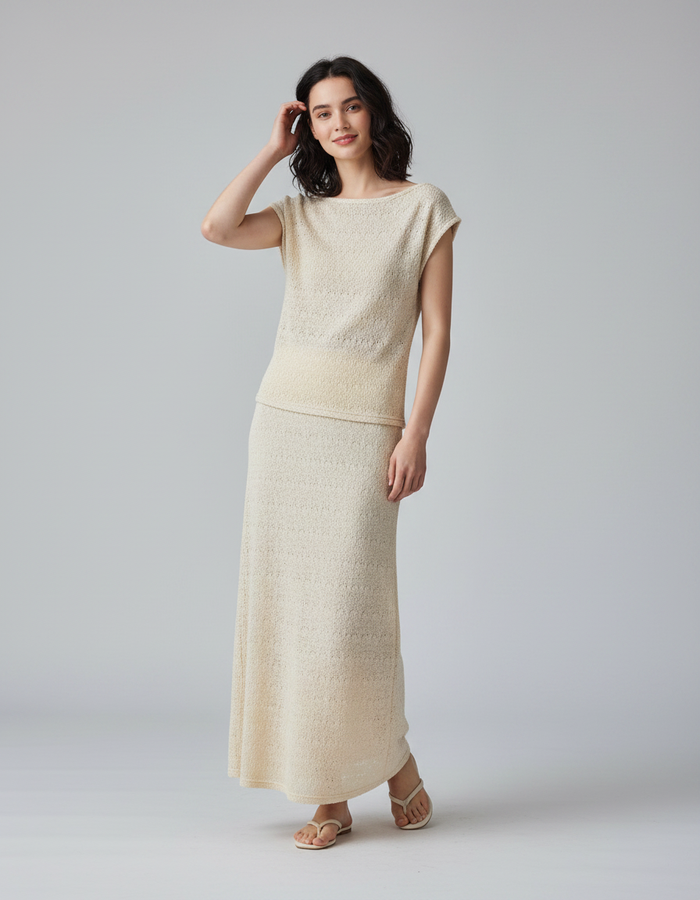 Luna Lace Crochet Top & Maxi Skirt Set