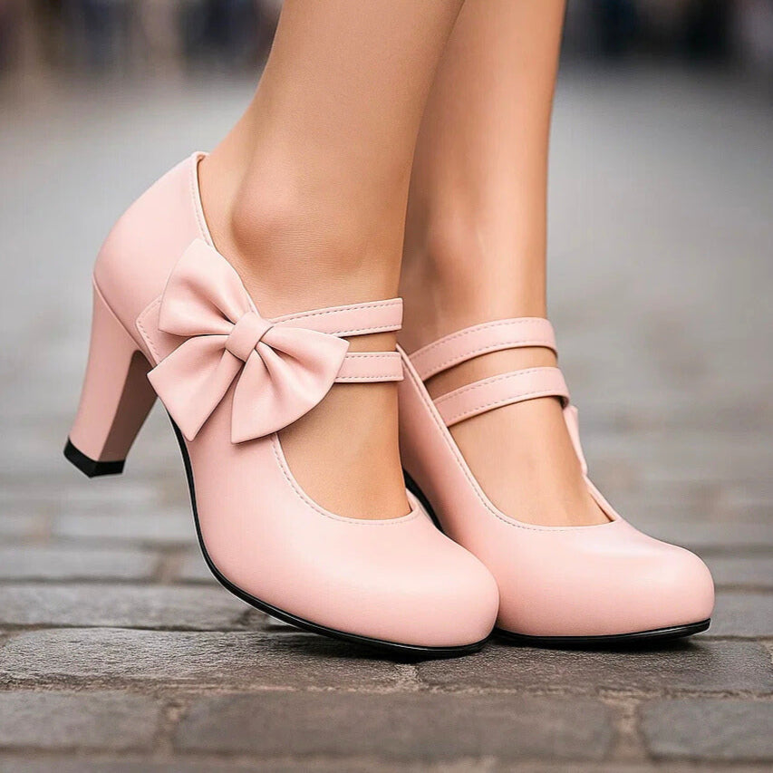 Bella Bow Mary Jane Block-Heel Pumps – product image 4