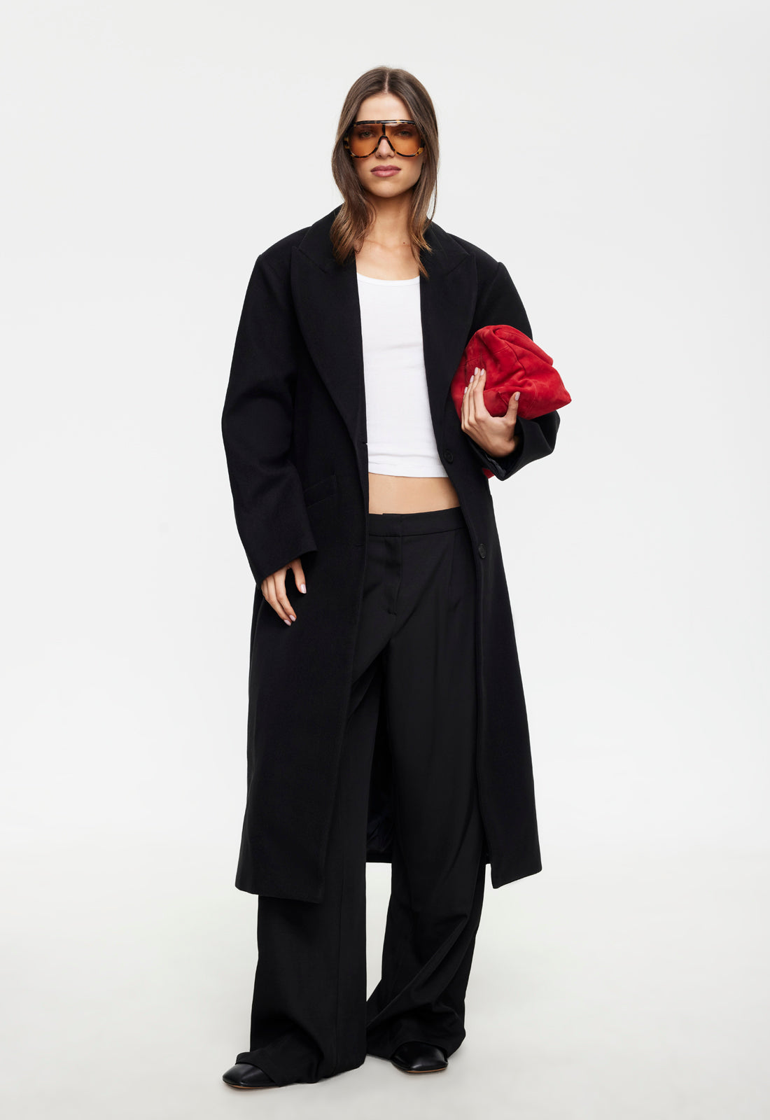 Melidore Oversized Longline Coat - Black - view 3