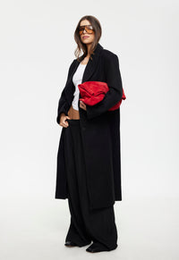 Melidore Oversized Longline Coat - Black - view 2