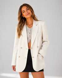 Esme Double-Breasted Long Blazer