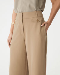 Perravelle Mid-Rise Wide-Leg Trousers - Camel - product image 3