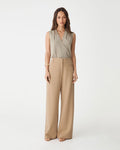 Perravelle Mid-Rise Wide-Leg Trousers - Camel