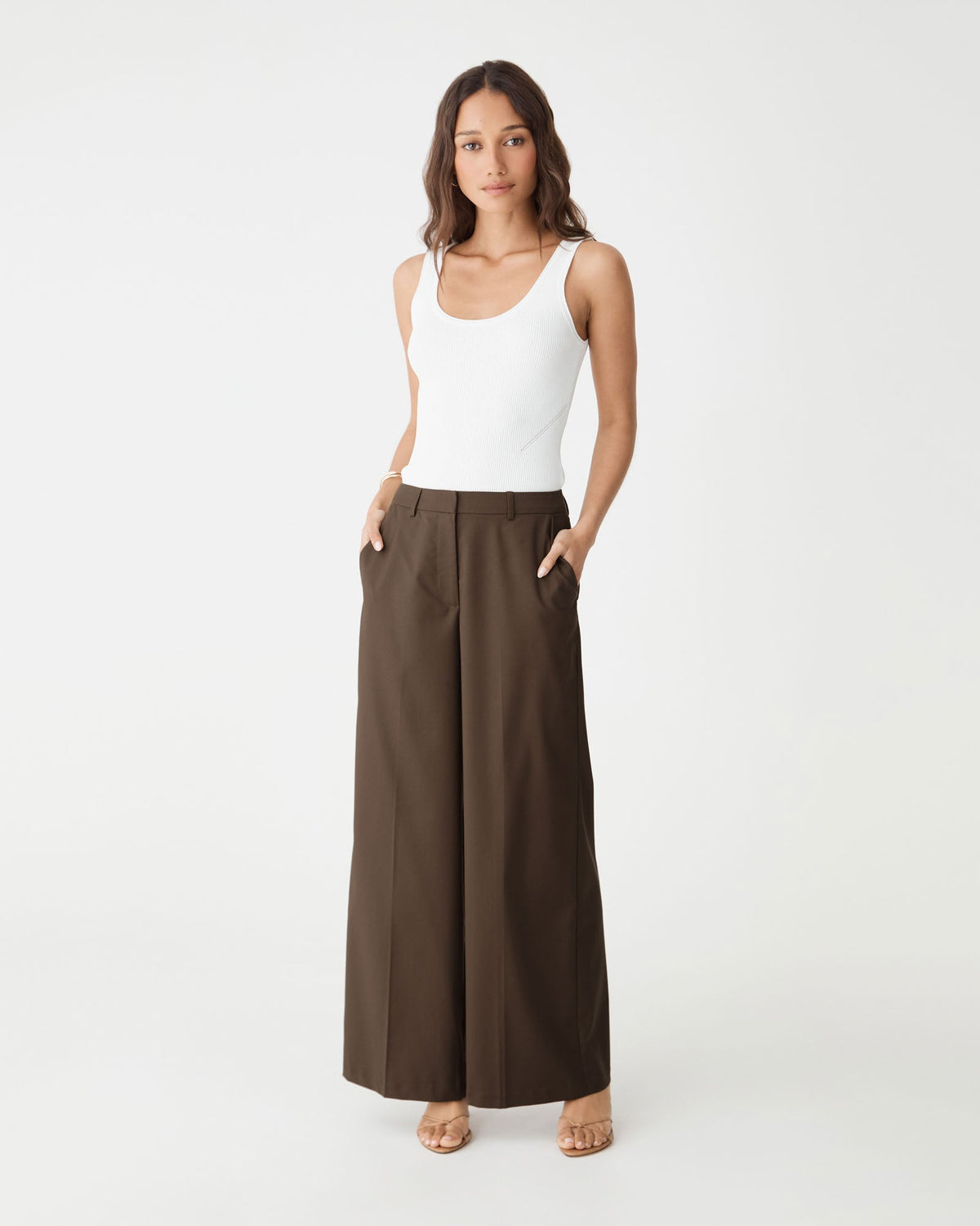 Lisavene Mid-Rise Wide-Leg Trousers - Cocoa - product image 4