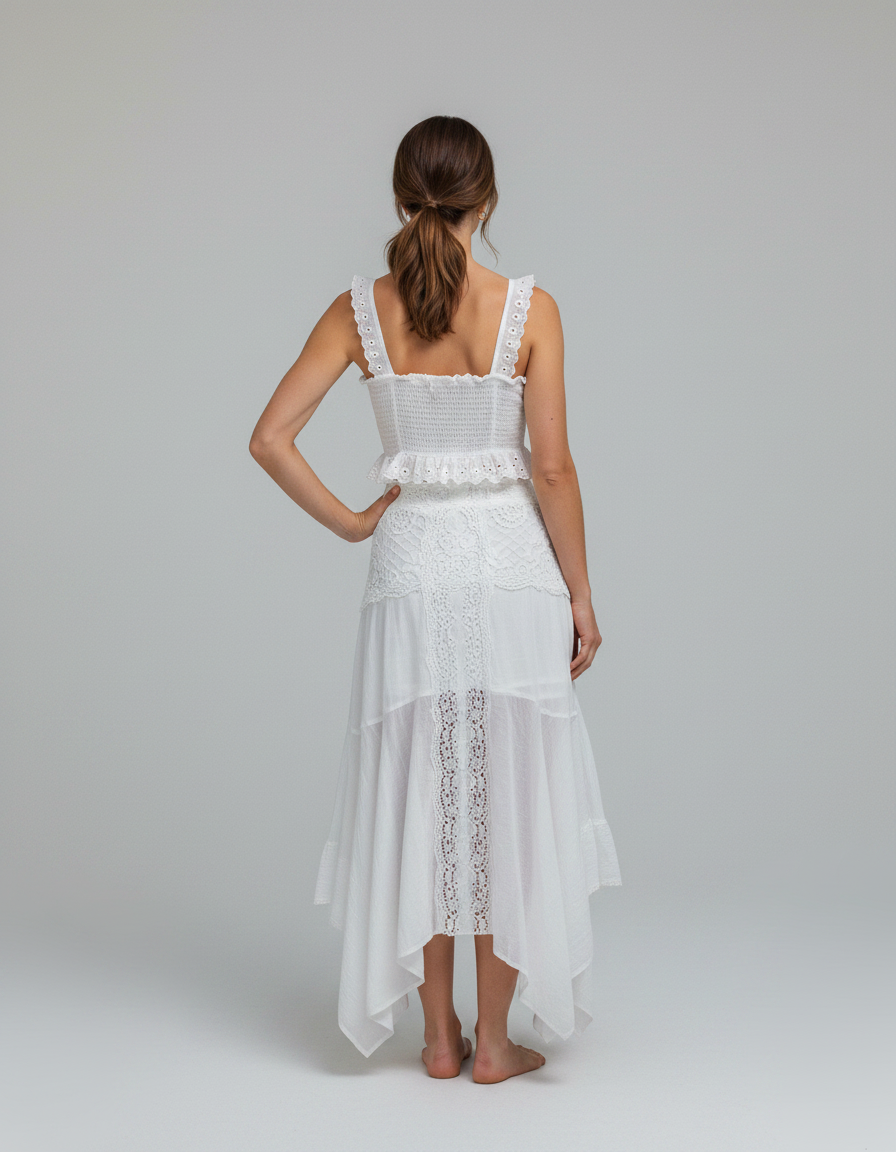 Juno Lace Camisole & Handkerchief Skirt Set