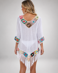 Joelle Crochet Fringe Beach Cover-Up Dress