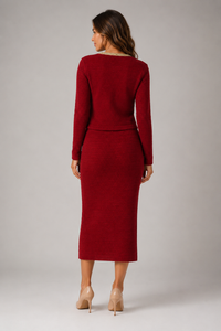 Veda Beaded Cardigan & Mini Skirt Set