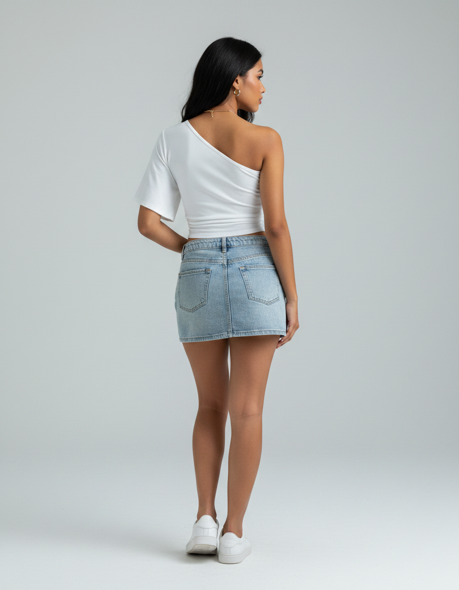 Imogen One-Shoulder Ruched Crop Top