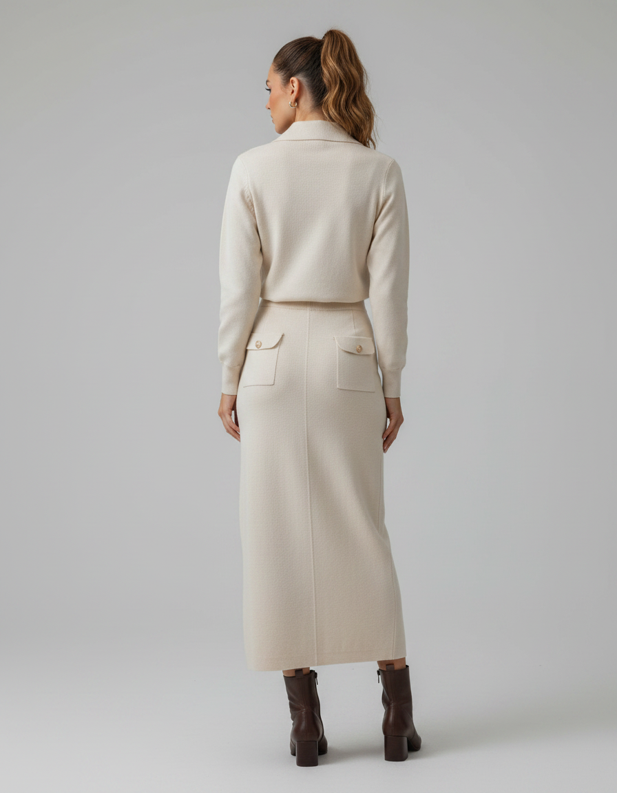 Noelle Knitted Blazer & Skirt Set