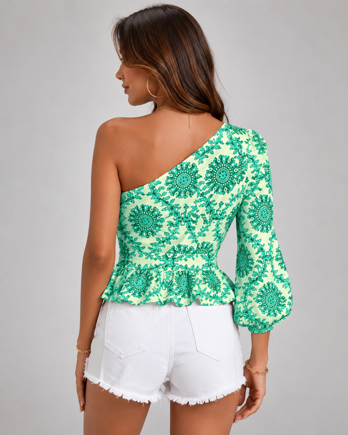 Lila One-Shoulder Ruffle Blouse