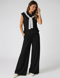 Magnolia Striped Top & Wide-Leg Trouser Set