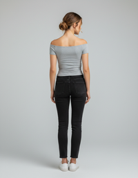 Penelope One-Shoulder Short-Sleeve Crop Top