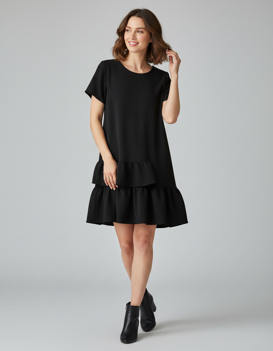 Pippa Plus-Size Ruffle-Hem Midi Dress
