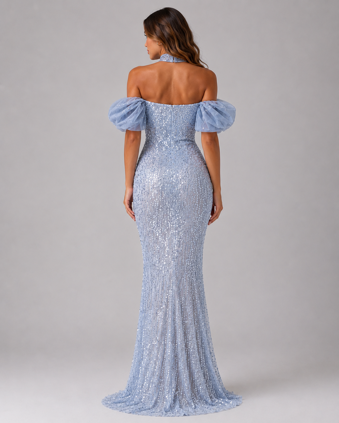 Elowen Beaded Off-Shoulder Mermaid Evening Dress