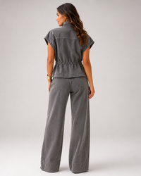Dahlia Denim Waistcoat & Straight-Leg Trouser Set