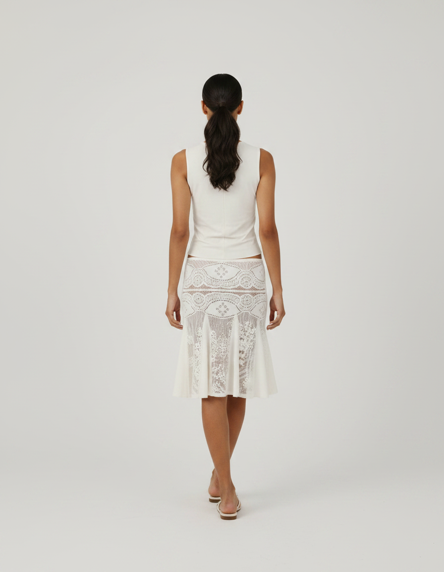Yvette V-Neck Top & Crochet Fishtail Skirt Set
