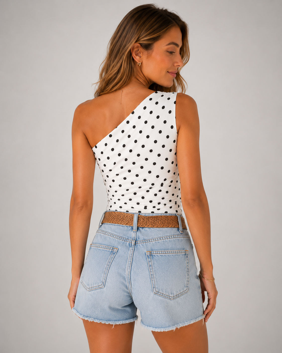 Nadia One-Shoulder Ruched Tank Top