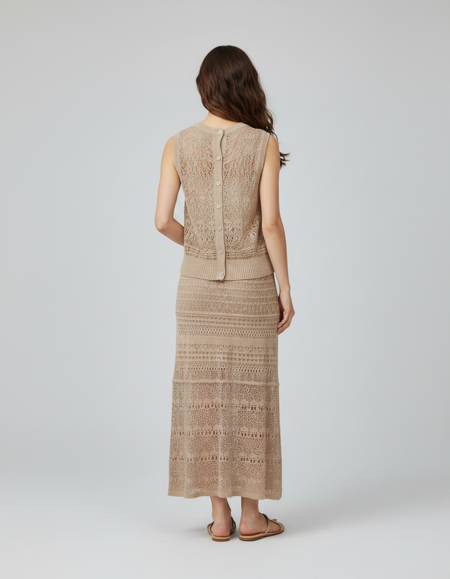 Felicity Crochet Vest & Skirt Set