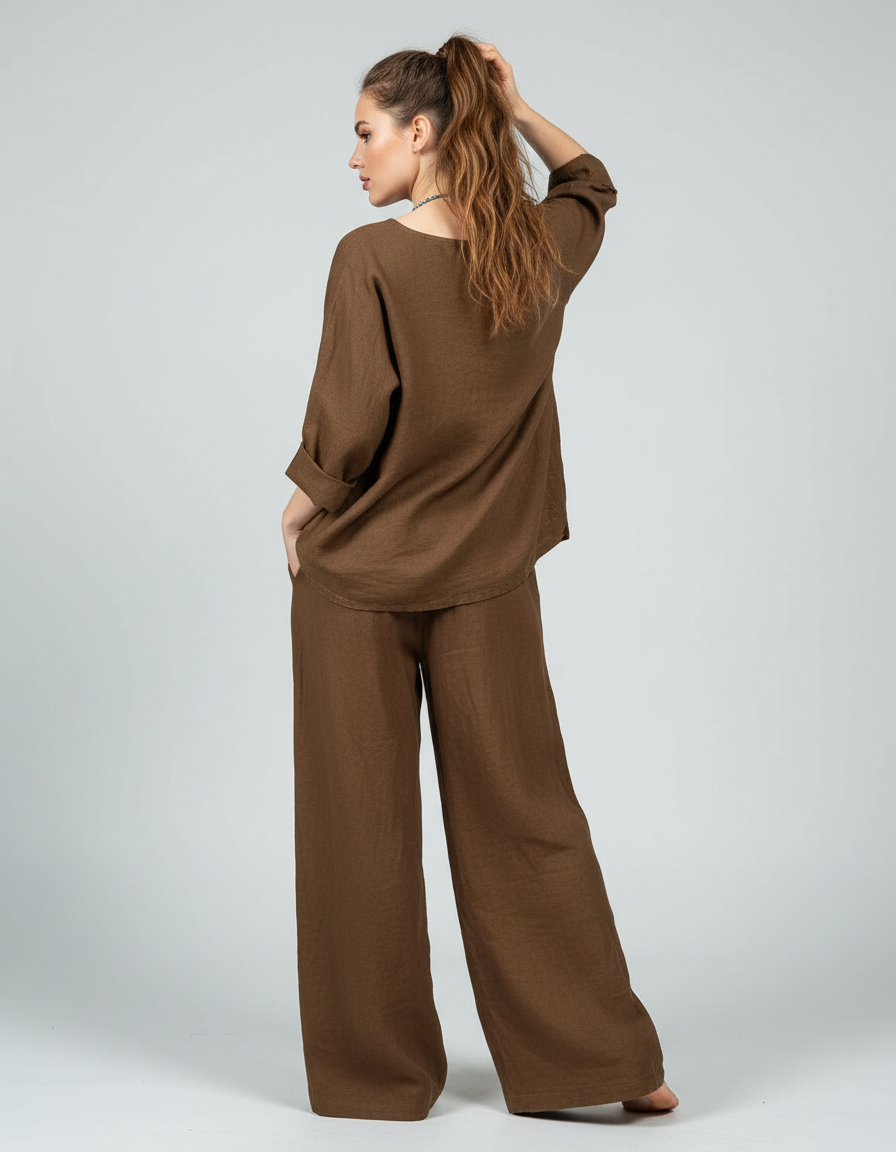 Yara Cotton-Linen Shirt & Trouser Set