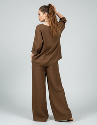 Yara Cotton-Linen Shirt & Trouser Set