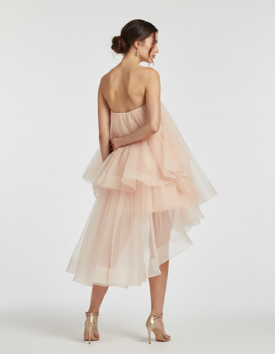 Honora Organza Sweetheart-Neck Cocktail Dress