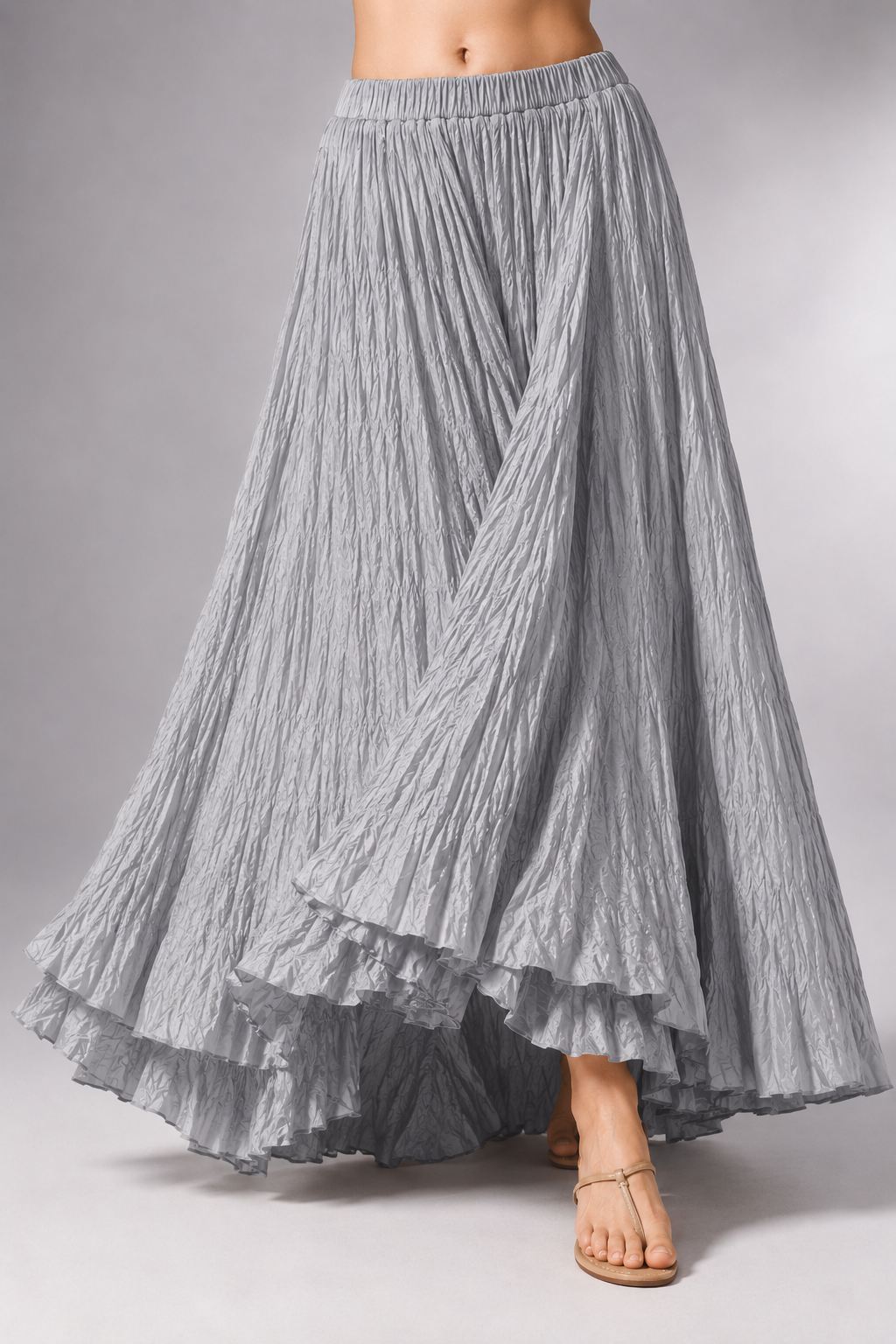 Ottavia High-Waist Pleated Maxi Skirt