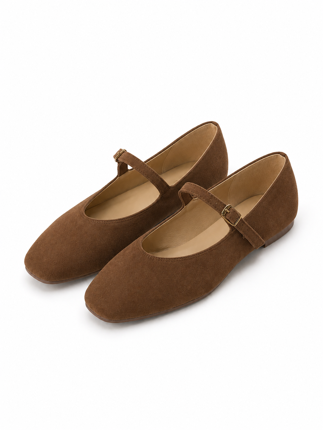 Celestia Leather Round-Toe Ballet Flats