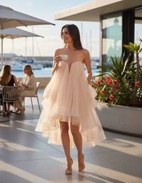 Honora Organza Sweetheart-Neck Cocktail Dress